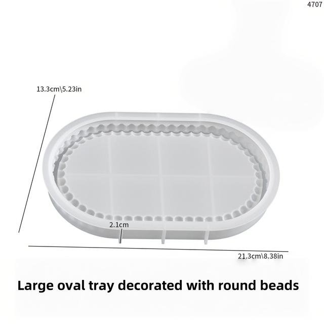 TEMU قالب سيليكون بيضاوي كبير بتصميم حواف فقاعية - قوالب حرفية قابلة لإعادة الاستخدام لراتنجات الإيبوكسي، الطين، والشمع، مناسبة لأوعية الحبات، أوعية ديكور المنزل، حاملات ، وألواح التزيين، متوفرة في 4
