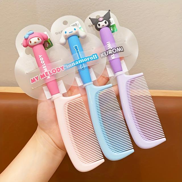 TEMU Set Of 3 Cute Cartoon Combs, Suitable For Long Hair, Family Use, And Ponytail Combs For All Hair Types