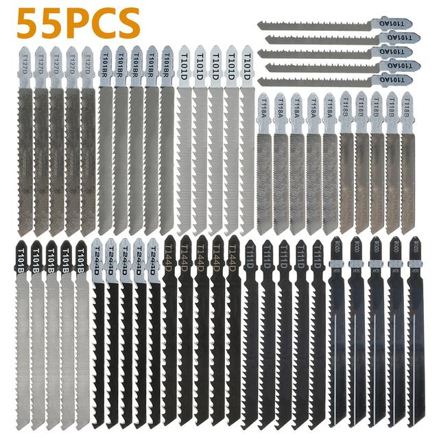 TEMU 55pcs Saw Blade Set Hcs/hss Assorted Saw Blades With Down Saw Blade Woodworking Tool For Metal Cutting