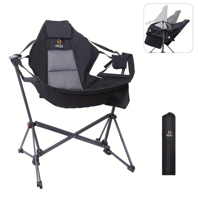 TEMU Heavy Duty Hammock Camping Chair With Stand And Integrated Cup Holder