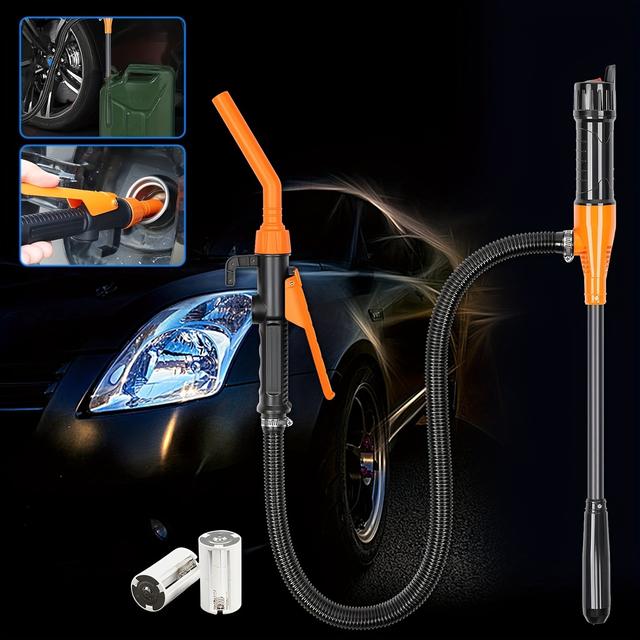 TEMU Heavy-duty Water & Fuel Transfer Pump - 2.4 Gpm , Siphon Nozzle With 16" Hose, Portable Gas/oil/water Pump For Gas Cans, Jerrycans, Buckets (aa/, )