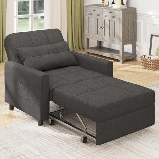 TEMU Fauteuil Inclinable Confortable, Chaise de Couchage avec Réglable et Canapé Lit Pliant - Fauteuil de Relaxation Parfait pour Votre Salon ou Chambre ( Foncé, )