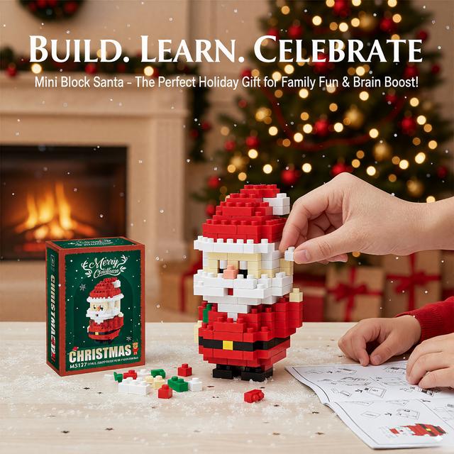 TEMU Christmas Series Santa Claus Building Blocks, Educational Assembly Toy For Children, 3d Puzzle, Gift For Boys And Girls.