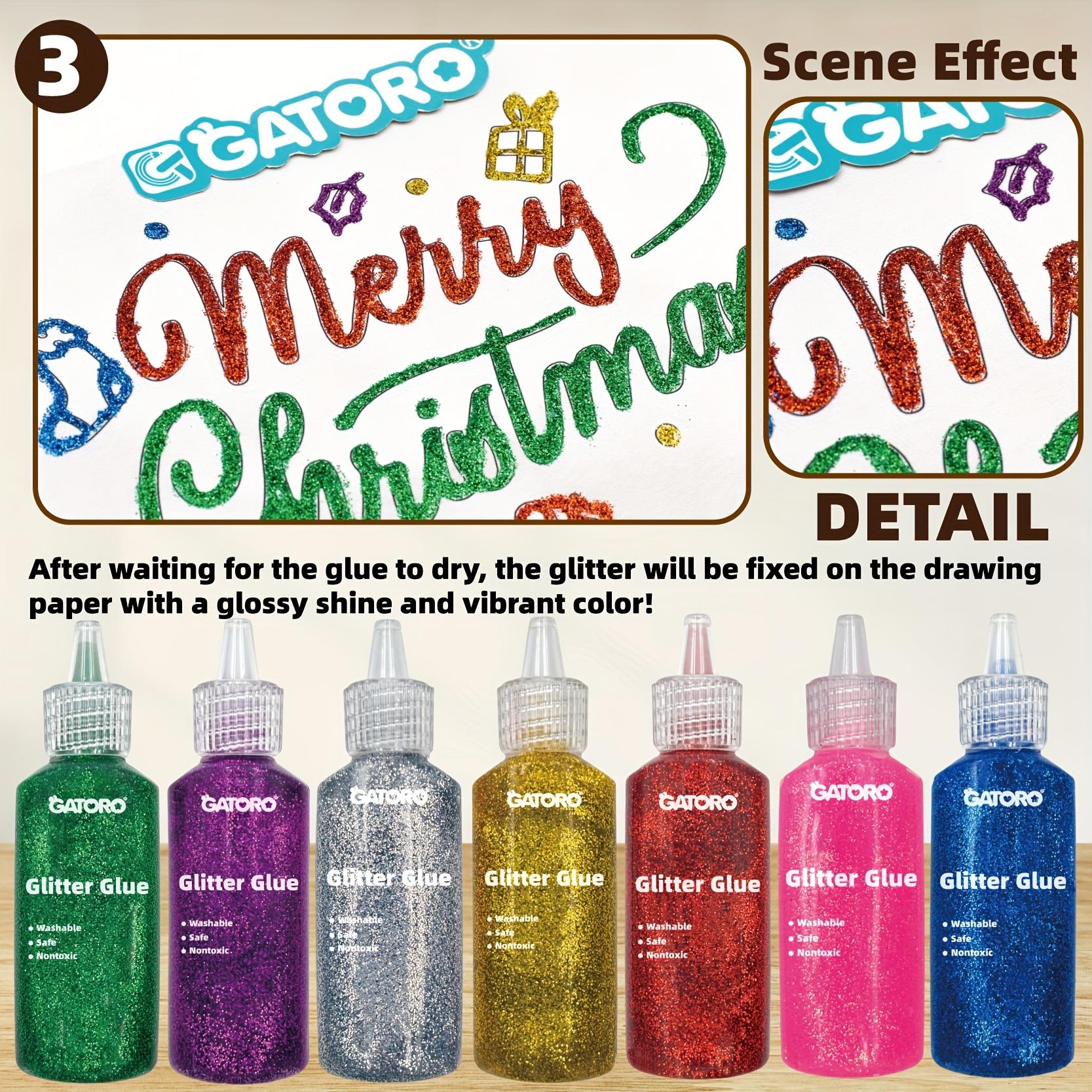 TEMU Pack Of 7 Glitter Glue Sticks, Non-toxic Washable Glitter Gel For Arts, Crafts, Painting, School Projects - , Odorless Art Supplies Single 22g