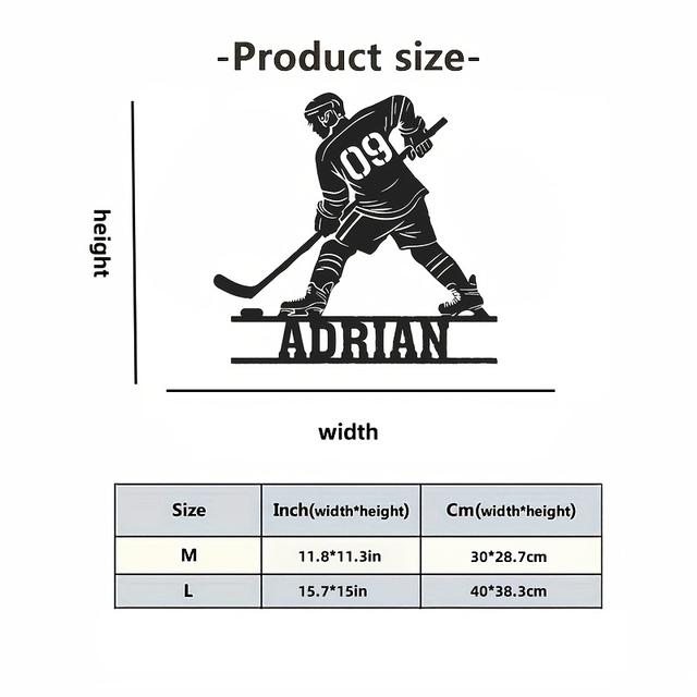 TEMU Customized Personalized Ice Hocey Metal Sign, Customized. Personalized Sign, Gift, Home Decor, Holiday Christmas Gift