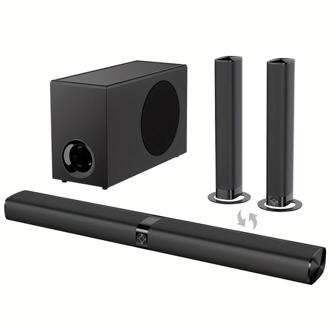 TEMU 60w Sound Bars For Tv | Smart Tv Soundbar Wireless Speaker, Wired & Wireless, Separable With Arc/optical/aux Connection, 32 Inch, Tabletop Mounting, Surround Sound, Boost, Remote Control