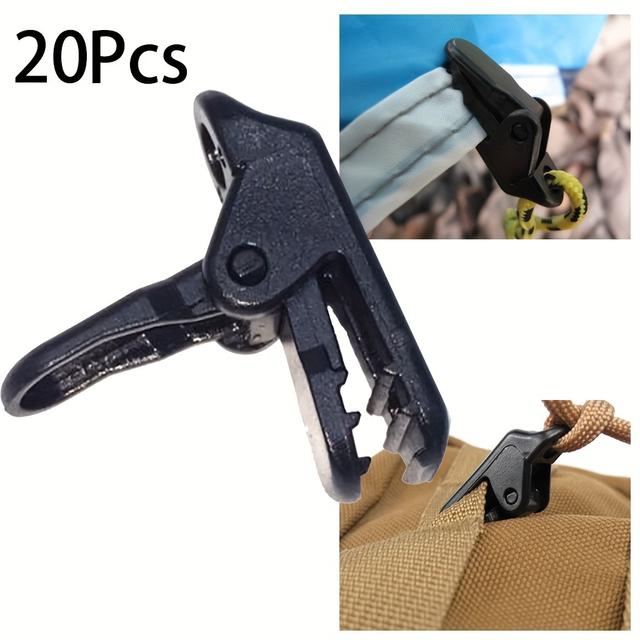 TEMU 20pcs Of Windproof Tent Top Clips, Suitable For Outdoor Camping