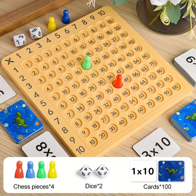 TEMU Multiplication Table, Colorful Design, School Multiplication Board, Educational Toy For Kids, Fun Tabletop Game, Ideal For 3+ Years Old