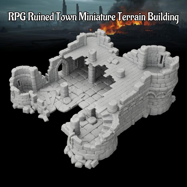TEMU Set di in Miniatura RPG Città in per Giochi di Ruolo, Scenografia di Abbandonato con Accessori in Miniatura per da Tavolo, Scenografia per Narrativa Fantasy e Costruzione di