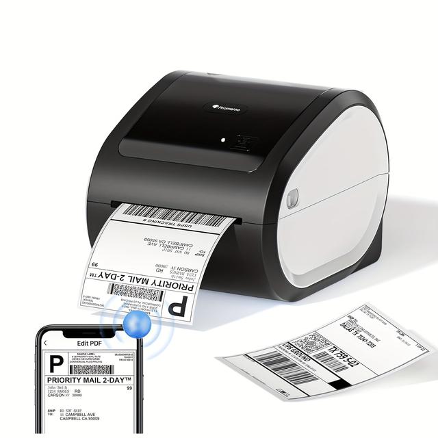 TEMU Phomemo Thermal Label Printer, 4x6 Wireless Label Printer For Small Business & Packages, D520bt Shipping Label Barcode Address Postage Label Printer Compatible With, Pc