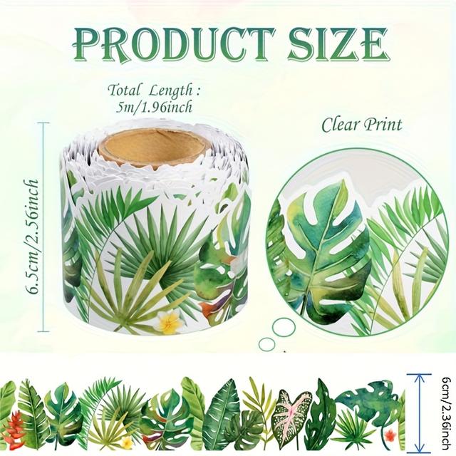 TEMU 5m Greenery Bulletin Board Border Decorations Green Classroom Border Trim Greenery Plant Tropical Leaves Bulletin Board Trim For Tropical Jungle Classroom Home Office Decor