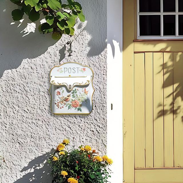TEMU 1pc Decoración de Jardín Artesanía de Correos de Montaje en Pared Cajas de Correos Vintage Metalicas de Cartas de Granja de Correos de Granja