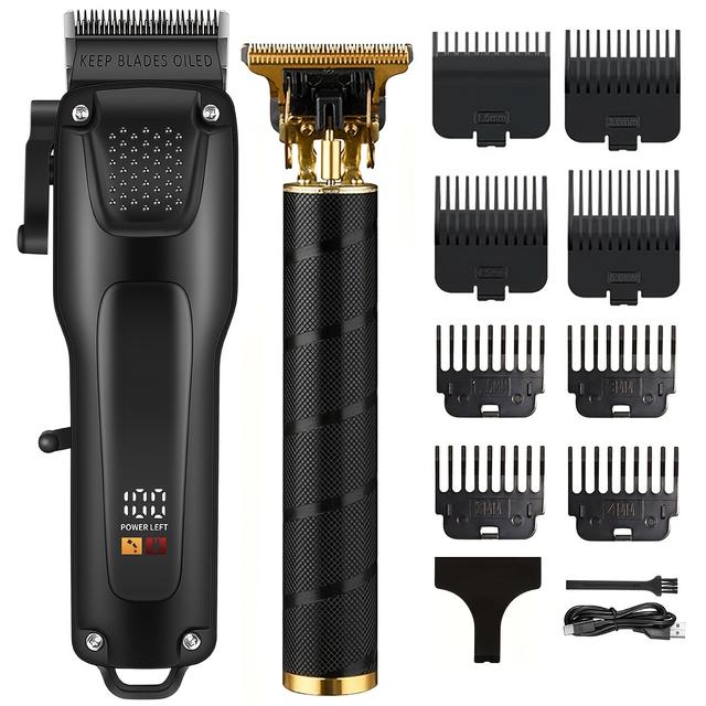 TEMU Hair Trimmer Set, Usb Rechargeable Clippers, Cordless Beard Trimmer, Electric Haircut Clipper And Beard Trimmer Grooming Set - Perfect Stylish Gift Set For Fathers Day Or Birthday