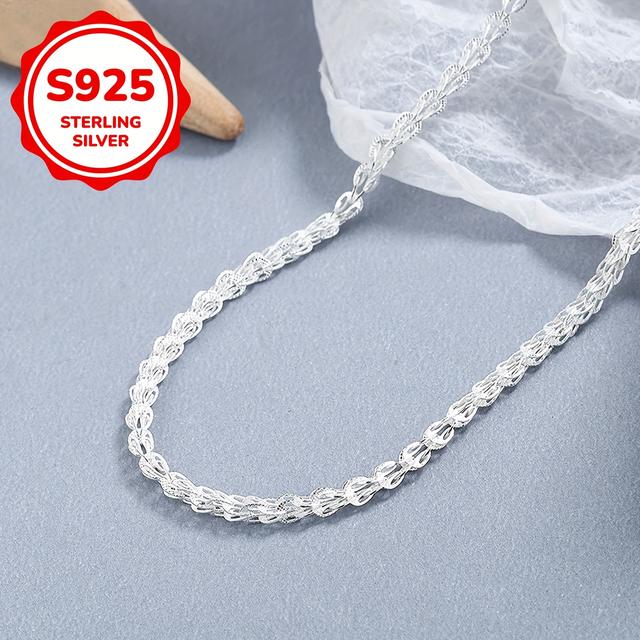 TEMU A Stylish Chain Necklace For Women, Featuring A Unique And Minimalist Phoenix Tail Design. Weighing 4.3g And Made Of 925 Silver, Wear, Holiday Gifts, Anniversaries, Or Valentine's Day.