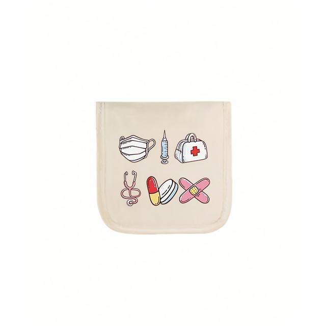 TEMU Portable Medicine Bag | Compact Pill Organizer & Pouch, Multi-functional Fabric Small Medicine Bag, Light Medical Emergency Kit For School, Home, Travel - Friendly, Empty Bag Only