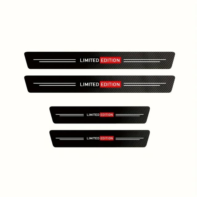 TEMU Universal Door Sill Protector, Carbon Fiber Design, Scratch-resistant Trunk Guard Sticker For All Vehicle Models