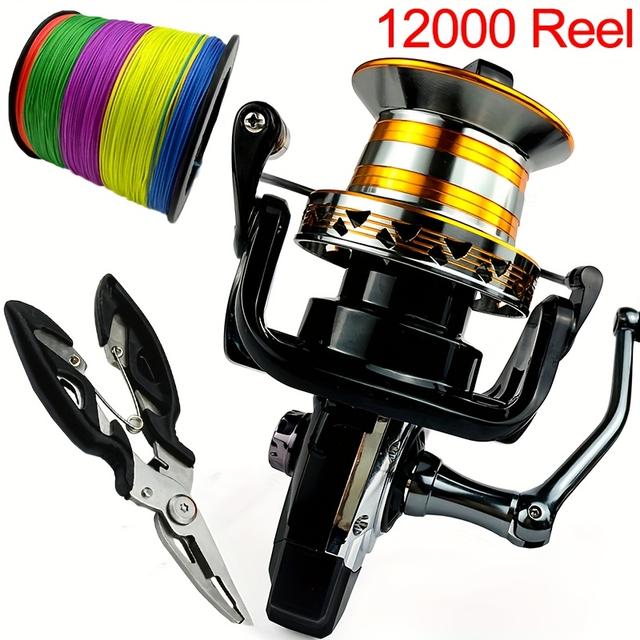 TEMU Heavy Duty Spinning Fishing Reel - 30kg Max Drag, 4.0:1 Gear Ratio, Ultra- Aluminum & Stainless Steel Construction For Saltwater & Freshwater Fishing, Ideal For & Experienced