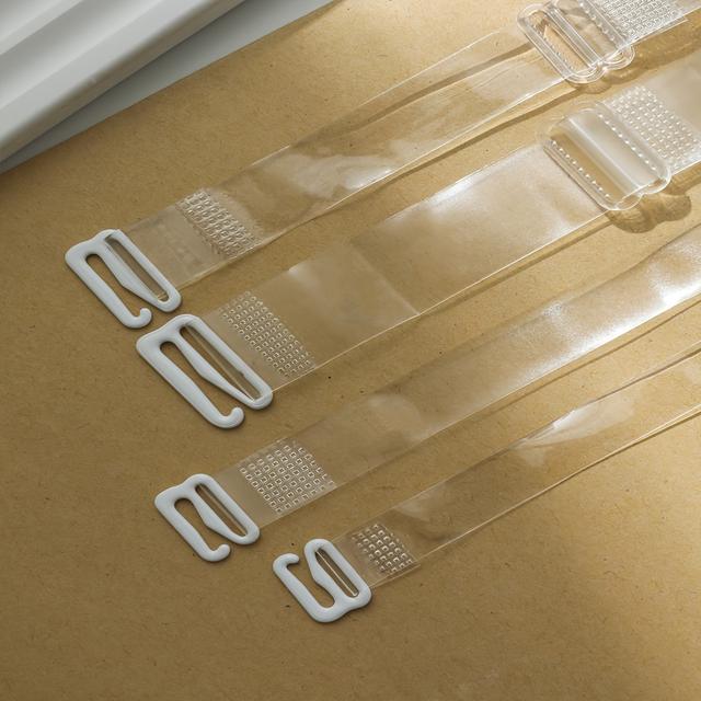 TEMU 8 Pcs Wide Transparent Invisible Shoulder Straps For Adjustable Bralettes - Tpu Material