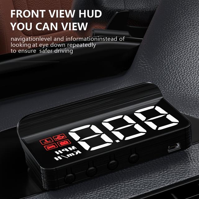 TEMU M3 HUD Head-Up Display Trip Computer Snelheidsprojector Voertuig Computer Brandstofefficiëntie Alarm Auto Aanvullingen, Zonder Batterij
