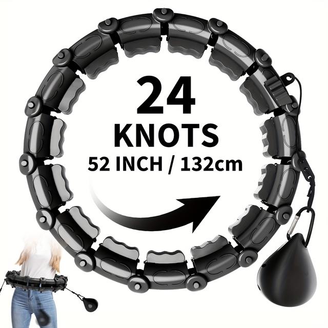 TEMU 2-in-1 Smart Weighted Hoop - Detachable Knots Fitness Hoop For Losing Weight, 360-degree Self-rotating Ball For Yoga And Fitness Ideal For Adults And Children!