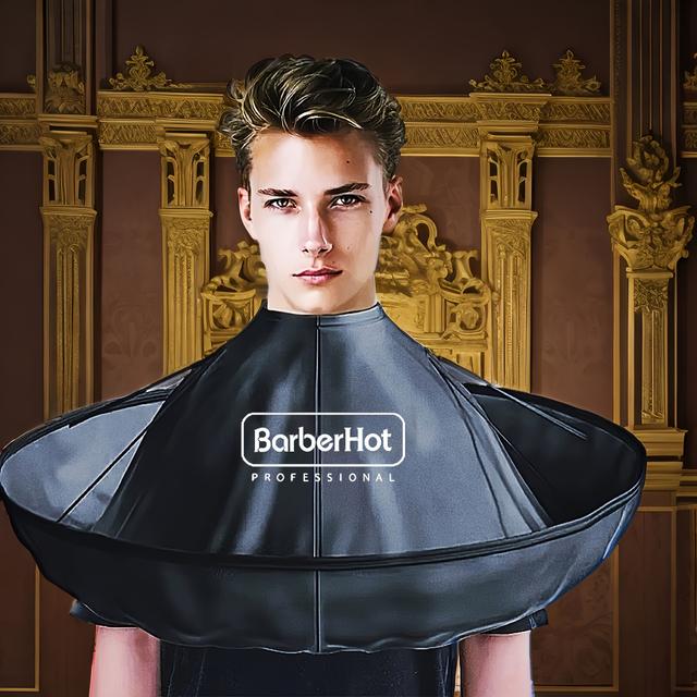 TEMU 1pc-hairdressers' Hairdressing Cape, Adjustable Neckline Hair Cutting Bib, Umbrella Shape Folding Bib, Suitable For Barbershop Or Home Hairdressing.