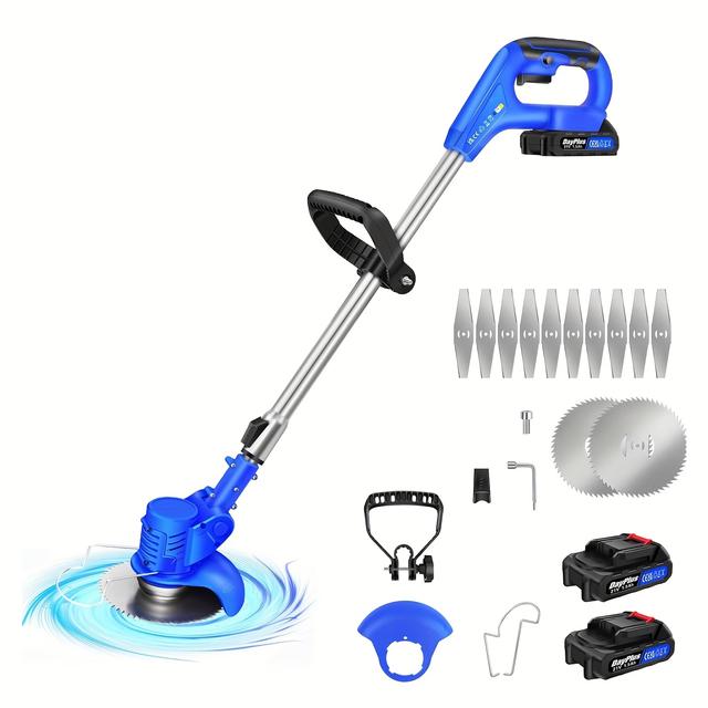TEMU 21v Grass Trimmer Cordless Strimmer, Telescopic Lightweight Weed Trimmer 1500mah Battery, Electric Garden Strimmer Garden Saw Pruning Grass Cutter