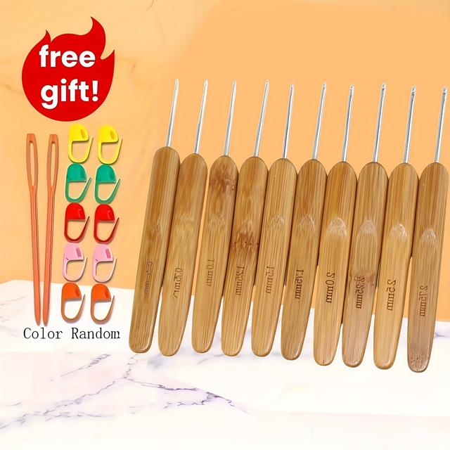 TEMU 금속 헤드 코바늘 10개, 뜨개질 도구, 연결 방식, 뜨개바늘, 탄화 코바늘, 다양한 사이즈