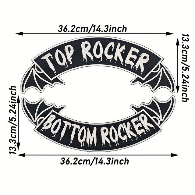 TEMU [개인화 가능한 제품] 2개의 대형 비행기 날개, 얼음 녹이기 폰트 배너 자수 가죽 조끼 천 패치 사이클링 재킷 장식 천 패치 접착제 뒷면은 손수 짜고 다림질할 수 있는 조끼/스트랩 배지 자수 배낭 패치 의류 장식 패치