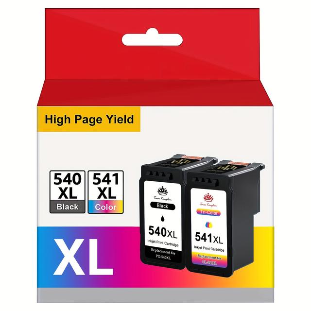 TEMU Canon 540 541 XL tintapatronok, kompatibilisek a Canon TS5150 TS5151 MG4250 MG3650 MG3650s MG3350 MG3600 MX475 nyomtatókkal, 2 csomag