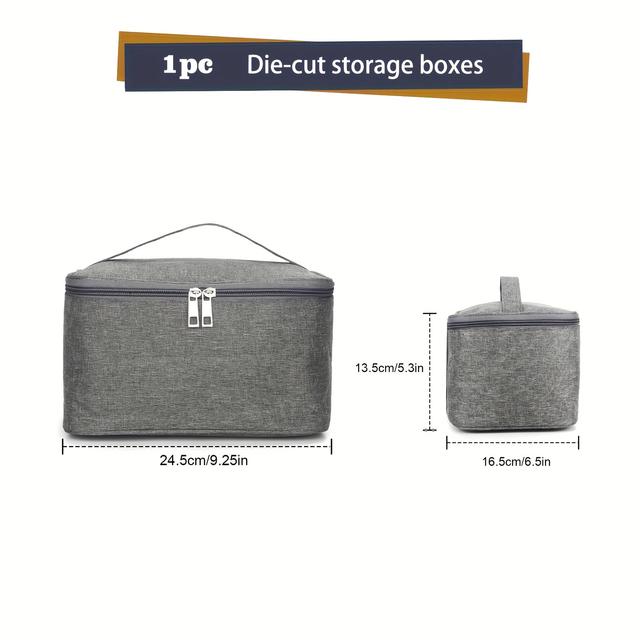 TEMU 0.7mm Thick Magnetic Clipboard Storage Bag - Craft Storage Bag For Die-cut Templates And Office Papers, Including Gray Zipper Bag - Storage Bag For Crafts And Office Materials
