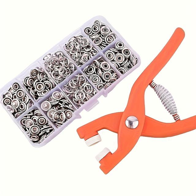 TEMU 50pcs White Snap Button Kit With Hand Press Pliers - Diy Sewing Crafts Clothing Hats Bags Fasteners - Crafters Gift