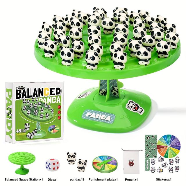 TEMU Panda Balance Game Toy For 2 Players, A Family Interactive Tabletop Puzzle Game, Perfect For Birthdays, Gifts, Christmas, And Halloween.