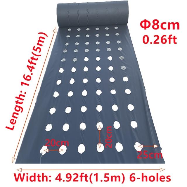 TEMU 4.92ft Wide Pre- Fabric 6 Holes/row, For Vegetables, Herbs, Flowers & Raised Gardens