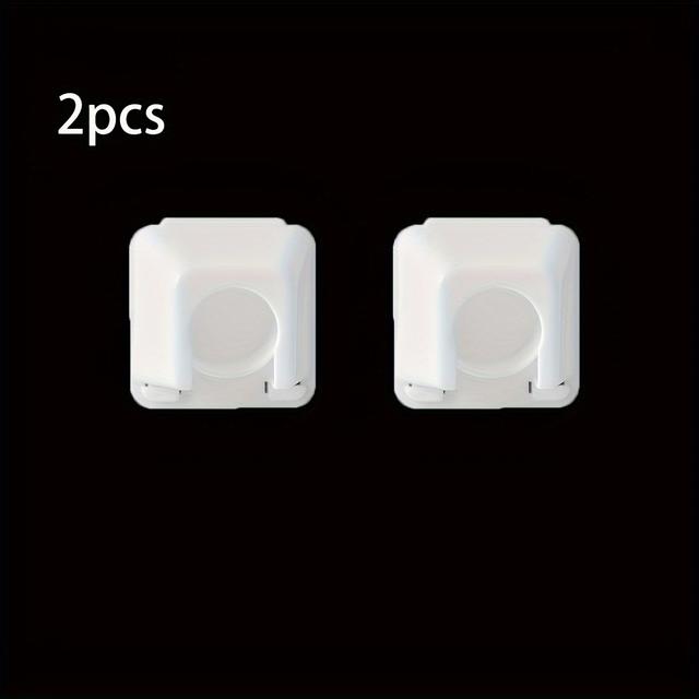 TEMU 2/4pcs Of Cap Pole Support, No Drilling Rod Clamp For Curtain Rods, Shower Curtain Rod Clips, Adjustable Rods, Easy Curtain Rod Hooks, And Supports