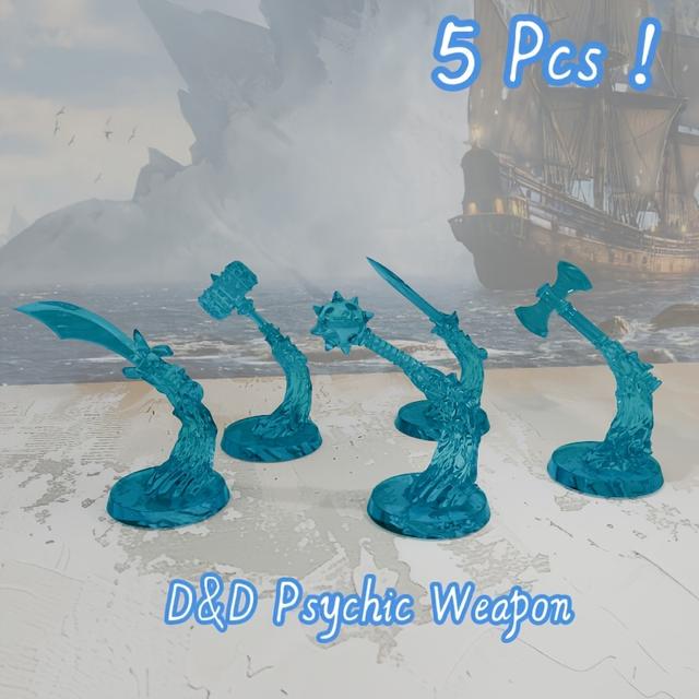 TEMU 5 st Blå Mytiska Varelser Miniatyrer - D&D Spöklika Samlarfigurer med Intrikat & Rörliga Led för RPG-spel, Cosplay, Halloween Dekor (5 Stilar), RPG-spelsuppsättning, Mytisk Tema, Hållbar Plast