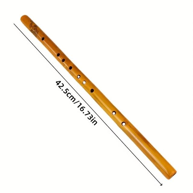 TEMU 1 Stück, Blockflöte aus Holz in Holzoptik mit sechs Löchern, ergonomisch gestaltet, kurze Einstiegsflöte für Anfänger, polierte Holzoberfläche, geeignet für das Erlernen durch Anfänger