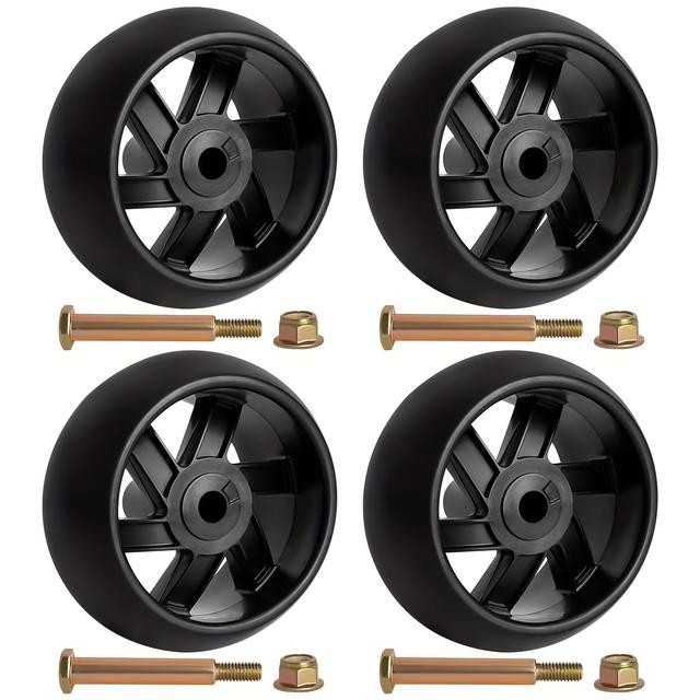 TEMU Set Of 4 Lawn Mower Deck Wheels With Bolts Compatible With Lgt2554, Replaces 532133957 Fits 42", 46", 48", 50", 52", 54" Decks – Gasoline-powered Outdoor Equipment Replacement Parts