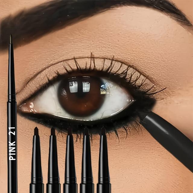 TEMU Lápiz Delineador a Prueba de Agua y - 5 Unidades, Duradero, Antimanchas para Maquillaje de Ojos , Fórmula de Deslizamiento Fácil para Perfectas -