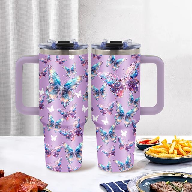 TEMU 1pc, 40oz Stainless Steel Tumbler With Lid & Straw, , Leak-proof, Bpa-free, "to My Sister" , Ideal Gift For Women, Girls, Daughters, Sisters, Moms - Hand Wash Only