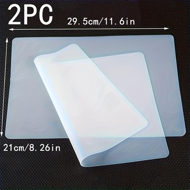 TEMU 2pcs Tapetes de Silicona Reutilizables para Manualidades, 8.26x11.6", Semi-Transparentes, Antideslizantes y Resistentes al - Perfectos para Hacer Joyas, Slime, Proyectos DIY y de Uñas