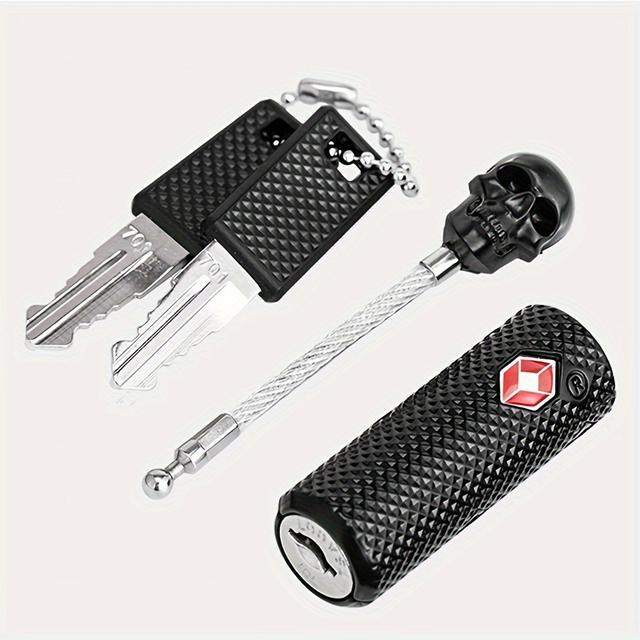 TEMU 1 Set Of Steel Wire Customs Padlock, Skull , High-strength Steel Not Easy To Damage, Suitable For Travel, Traveling, Etc