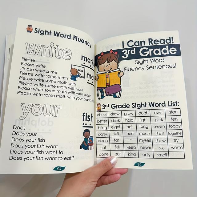 TEMU A Practice Book For Reading Exercises With 220 High-frequency English Words, Featuring Pyramid-style Sentence .