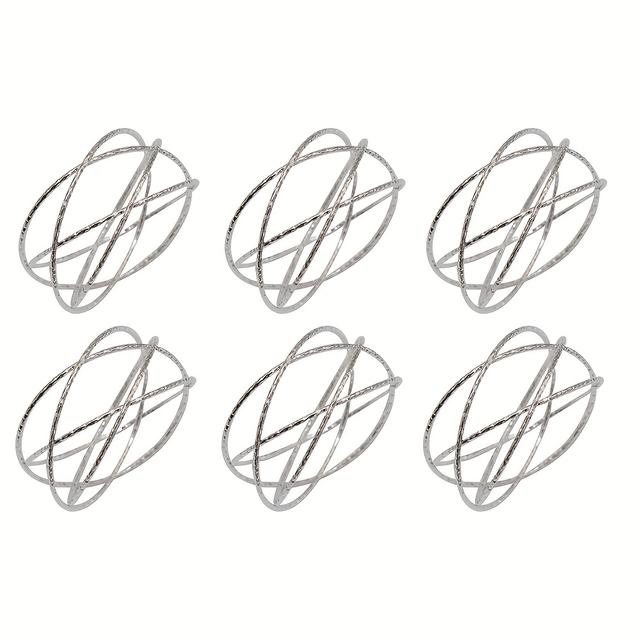 TEMU Set Of 6 Napkin Rings, Perfect For Decorating Tables At Hotels And Parties, In Golden And Silver