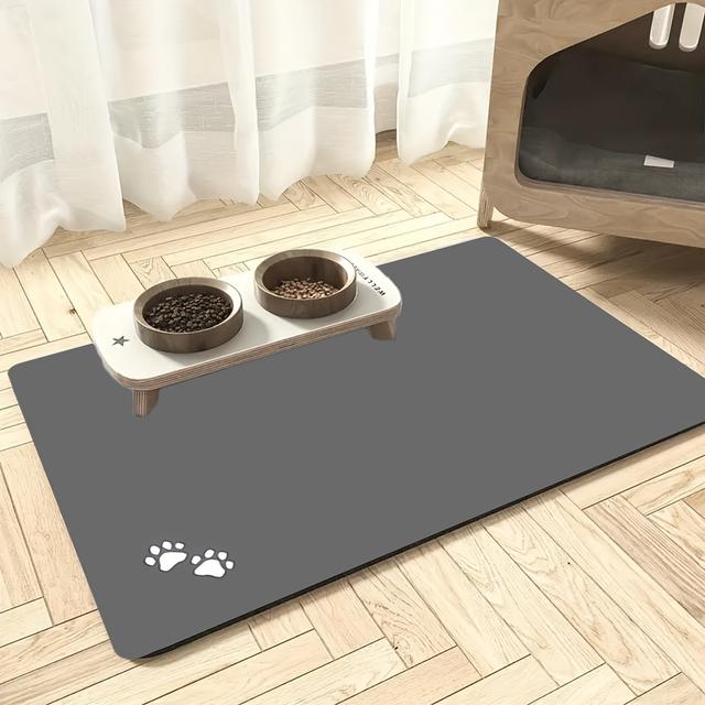 TEMU 1 Stück universelle Fressmatte für Katzen/Hunde, weiche Diatomeenerde Nestmatte, schwarz-graues einfaches Krallenmuster, Haustierzubehör Wohnaccessoires