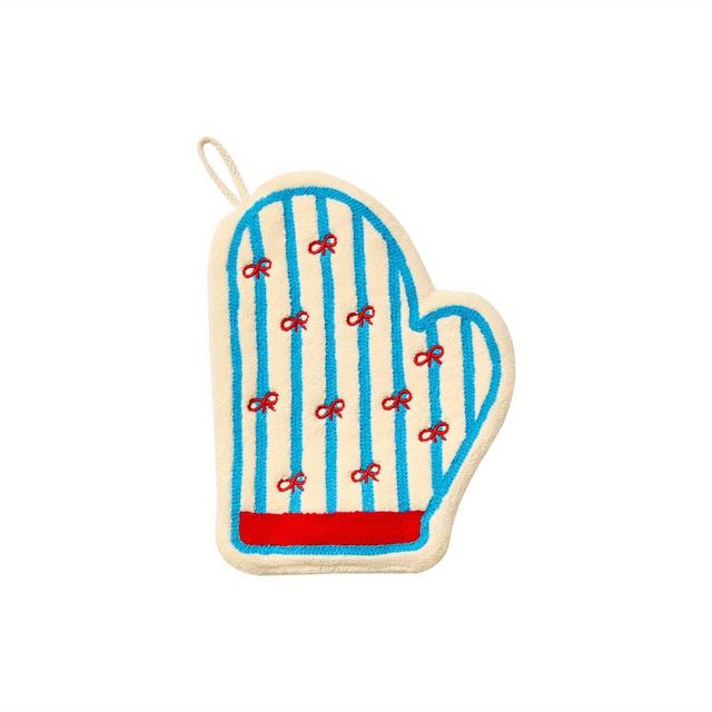 TEMU 새고 생생한 산호 양털 핸드 타월, 찻주전자 모양에 리본 장식, 걸이형 보관용으로 디자인, 세탁 및 재사용 가능