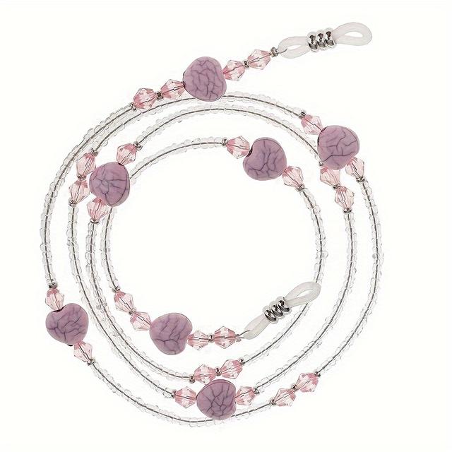 TEMU 1pc Reading Eyeglass Cord Holder Beaded Fashion Glasses Chain Eyeglass Holder Strap Eyewear Retainer Lanyard Chain Long Nice And Fashion