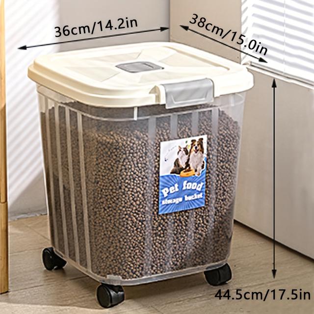 TEMU Ein Haustier-Aufbewahrungsbehälter mit großem Fassungsvermögen und Verschluss-Schnalle zur Insekten- und Feuchtigkeitsabwehr, geeignet für den Heimgebrauch