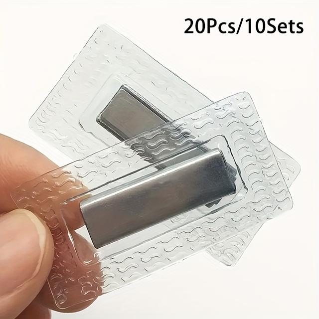 TEMU 20pcs/10 Sets Of Strong Magnetic Clasps, Square Invisible Fasteners, Magnetic Buttons For Clothing And Packaging, And Hidden Stitching Buttons For Wallets And Handbags.