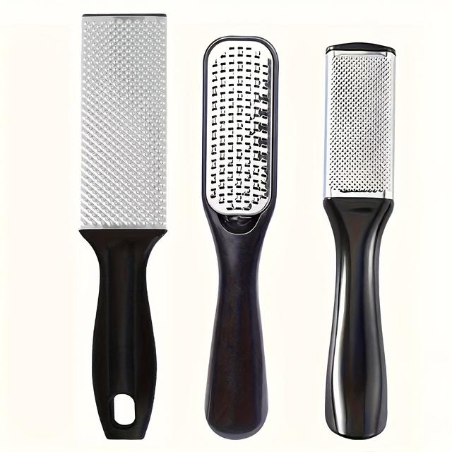 TEMU 3pcs Upgraded Foot Pedicure Tools: Foot File, Heel Remover, Professional Foot Care Tools Made Of Stainless Steel, Foot Scraper Cleaner And File, Suitable For Wet And Dry Feet, Cracked Heels And