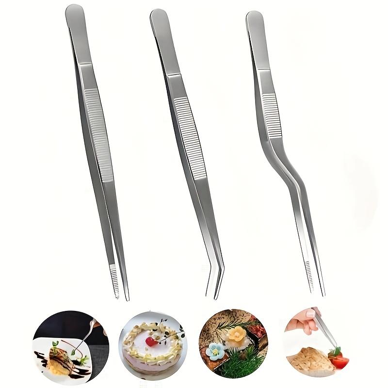 TEMU Extra Long Kitchen Tweezers Heavy Duty Stainless Steel Cooking Tweezers, Set Of 3